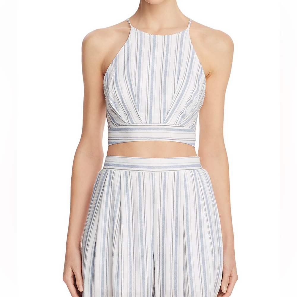 Aqua Cross-Back Cropped Top